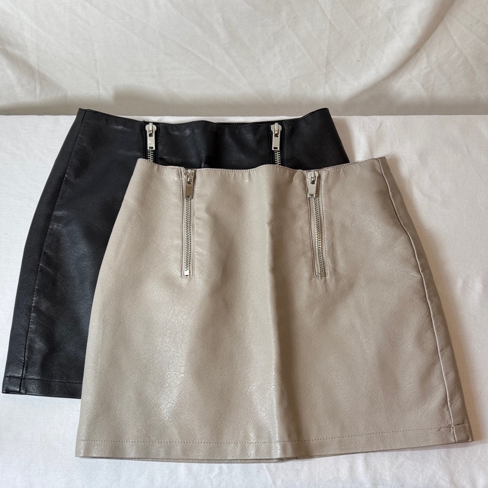 Forever 21 Mini Skirt Set of Two. One Black, one Cream. M.